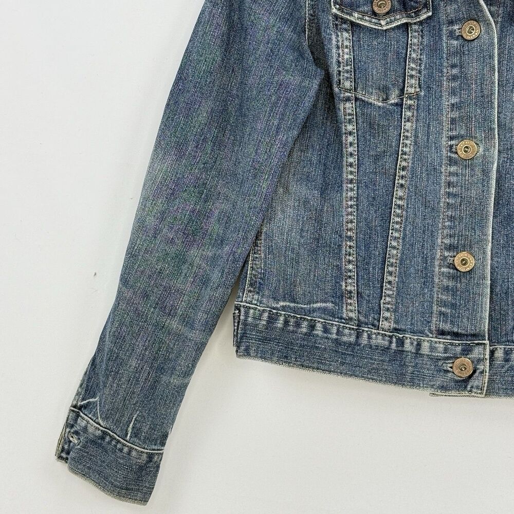 Gap Womens Stretch Denim Jean Jacket Y2K Size Small Vintage Trucker - Picture 13 of 16